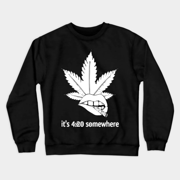 Cannabis Marijuana Smoke Weed Crewneck Sweatshirt by Rabie